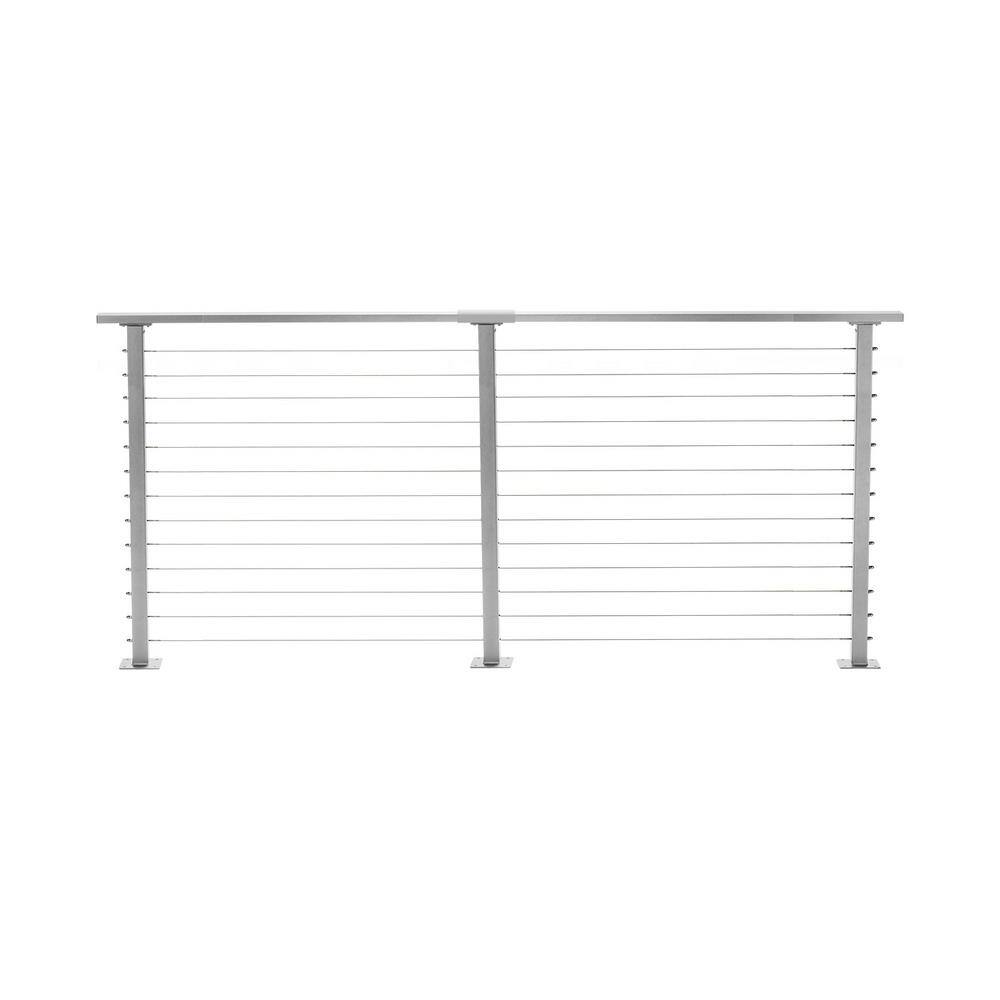 CityPost 10 ft. Deck Cable Railing, 42 in. Base Mount in Grey