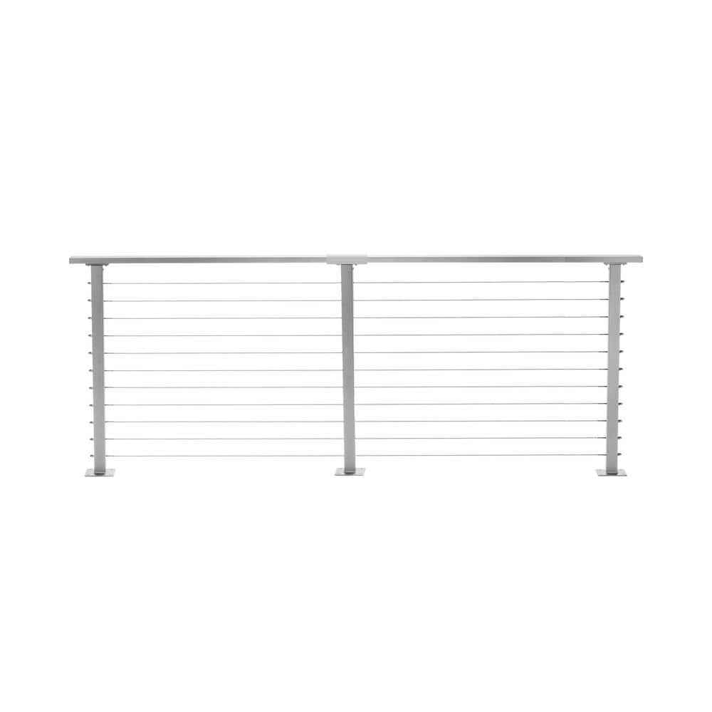 CityPost 10 ft. Deck Cable Railing, 36 in. Base Mount, Grey