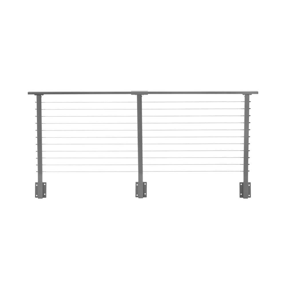 CityPost 10 ft. Deck Cable Railing, 36 in. Face Mount, Grey