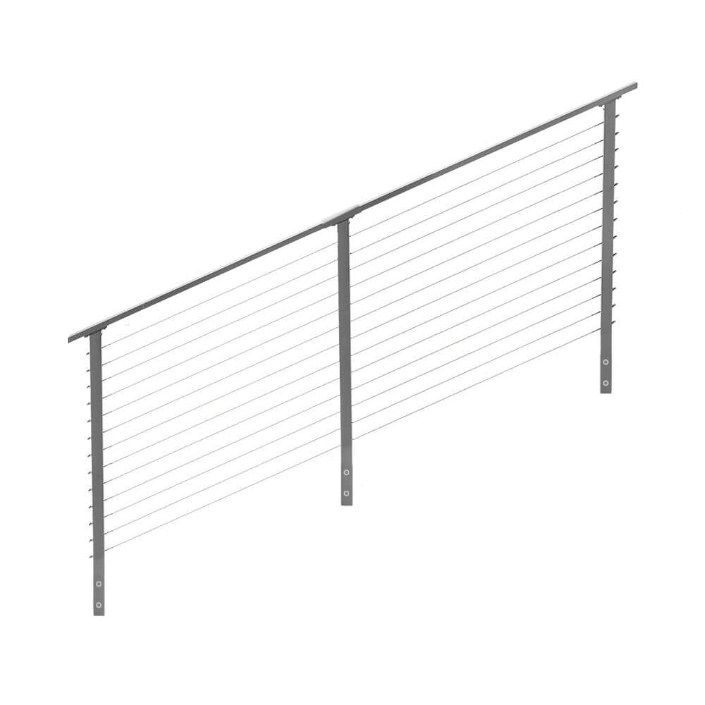 CityPost 10 ft. Stair Cable Railing, 42 in. Face Mount, Grey