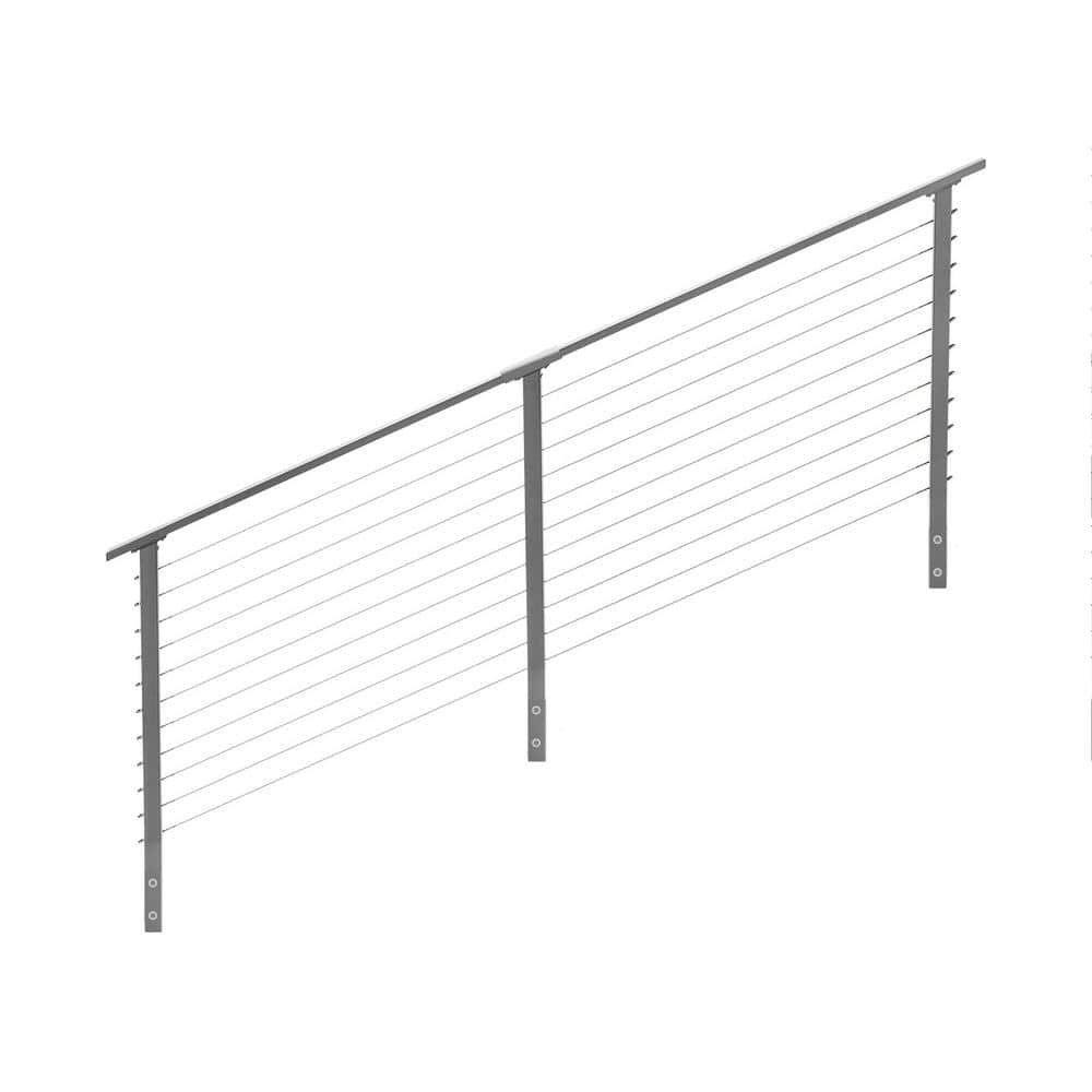 CityPost 10 ft. Stair Cable Railing, 36 in. Face Mount in Grey