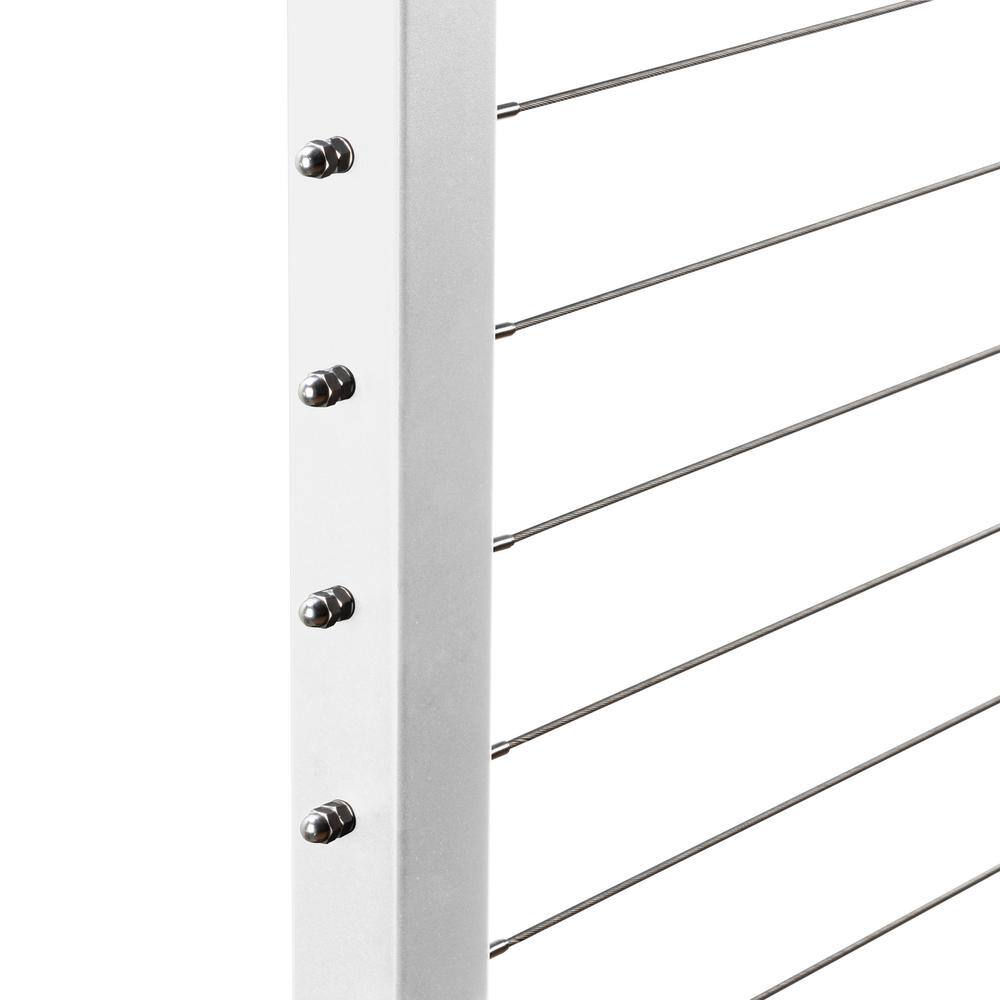 CityPost 10 ft. Deck Cable Railing, 36 in. Base Mount, White
