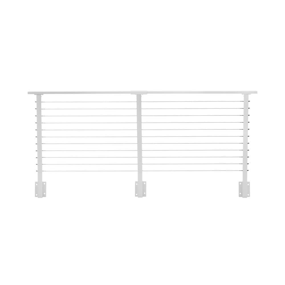 CityPost 10 ft. Deck Cable Railing, 36 in. Face Mount, White