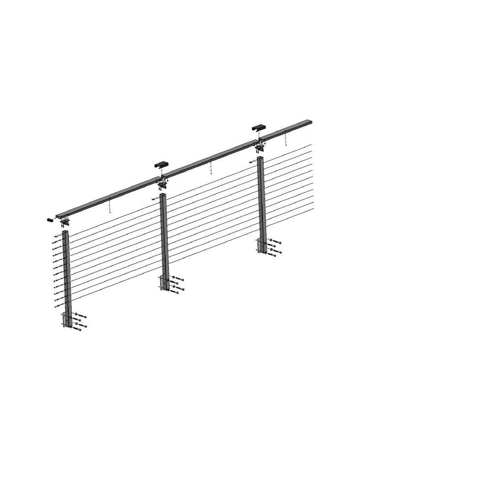 CityPost 14 ft. Deck Cable Railing, 36 in. Face Mount, Grey