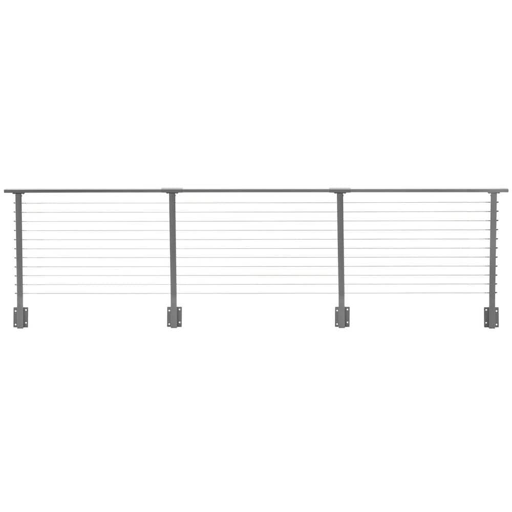 CityPost 14 ft. Deck Cable Railing, 36 in. Face Mount, Grey