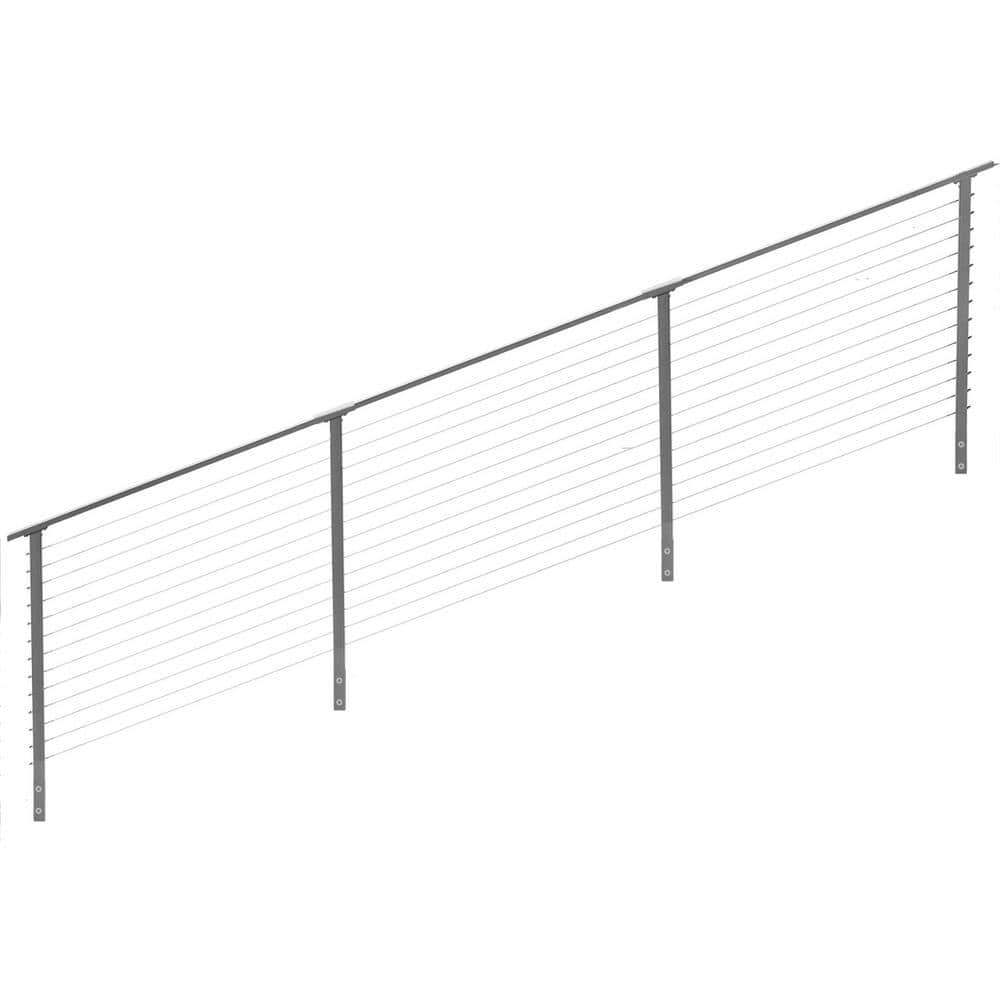 CityPost 14 ft. Stair Cable Railing, 42 in. Face Mount, Grey