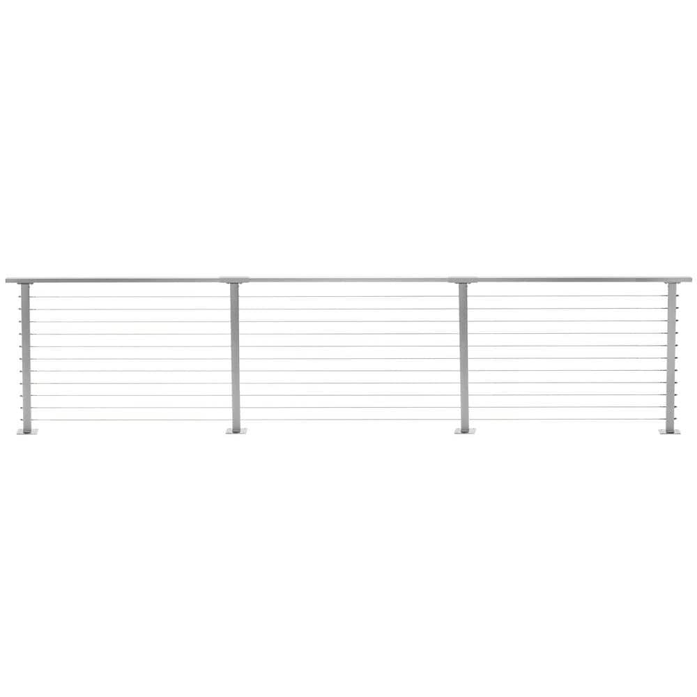 CityPost 18 ft. Deck Cable Railing, 36 in. Base Mount, Grey