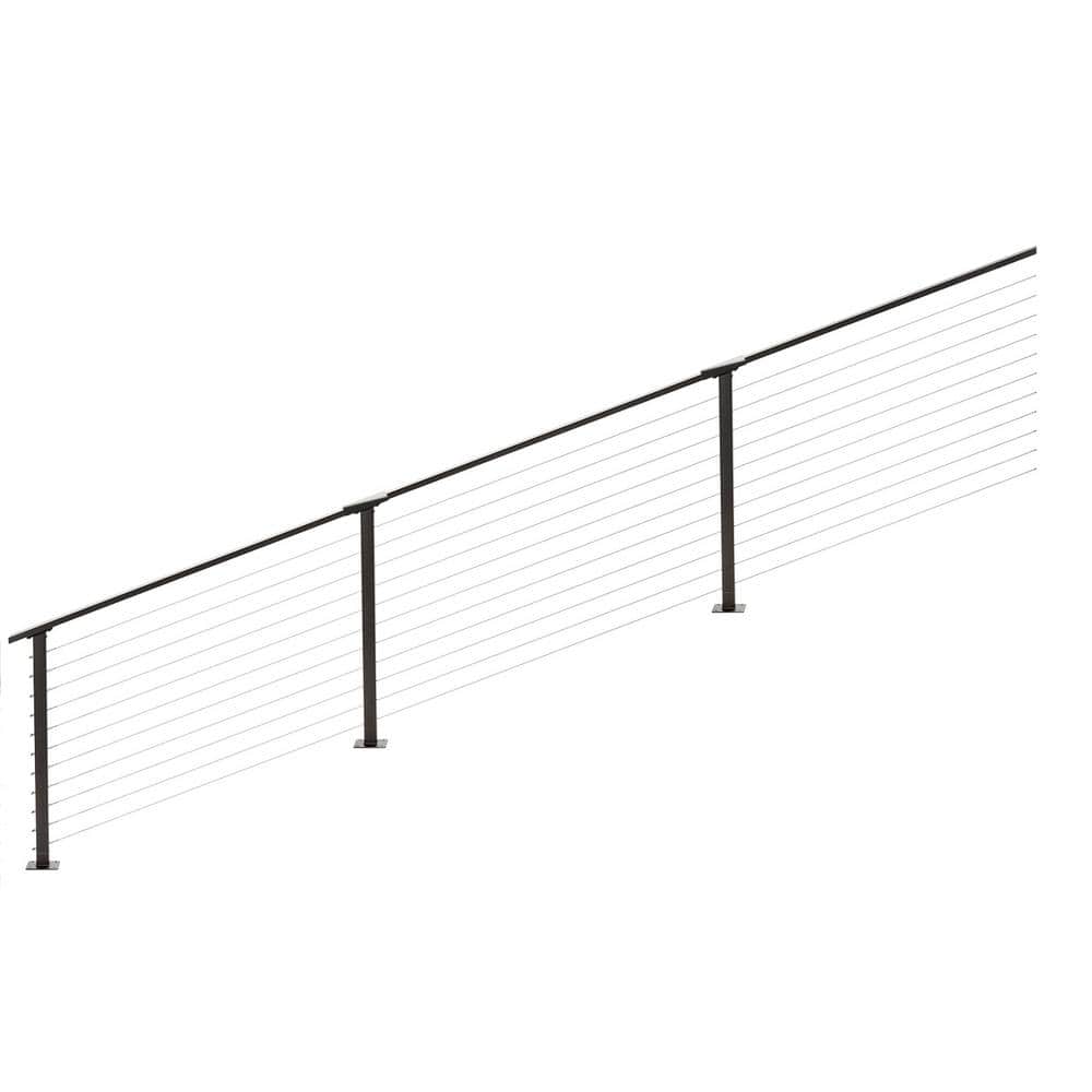 CityPost 20 ft. Stair Cable Railing, Bronze