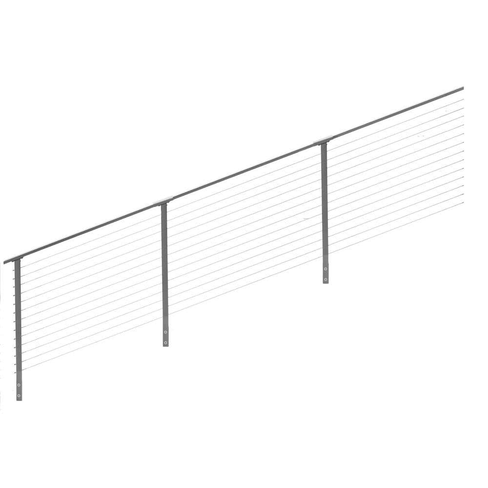 CityPost 22 ft. Stair Cable Railing, 42 in. Face Mount, Grey