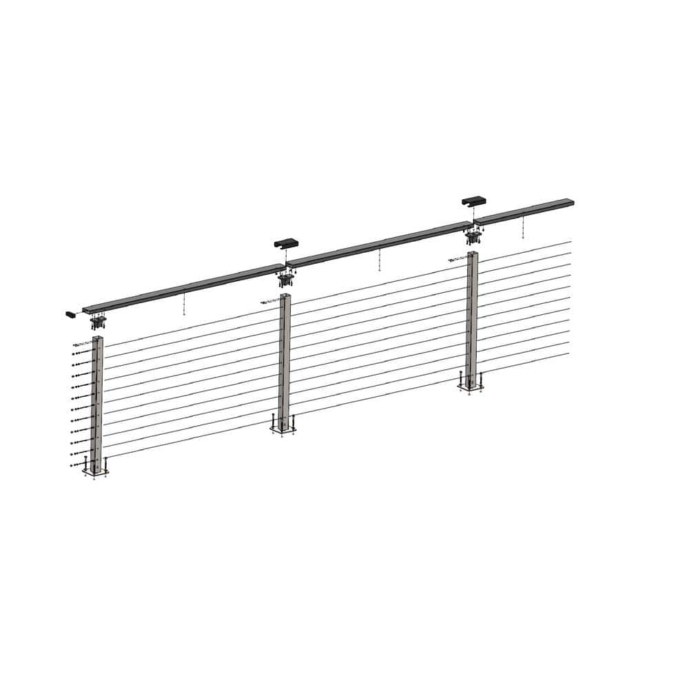 CityPost 24 ft. Deck Cable Railing, Bronze