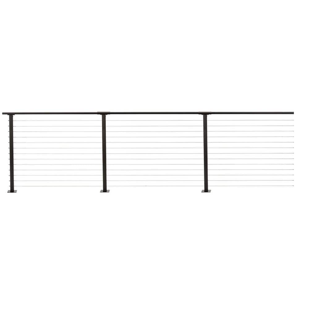 CityPost 26 ft. Deck Cable Railing, 42 in. Base Mount, Bronze