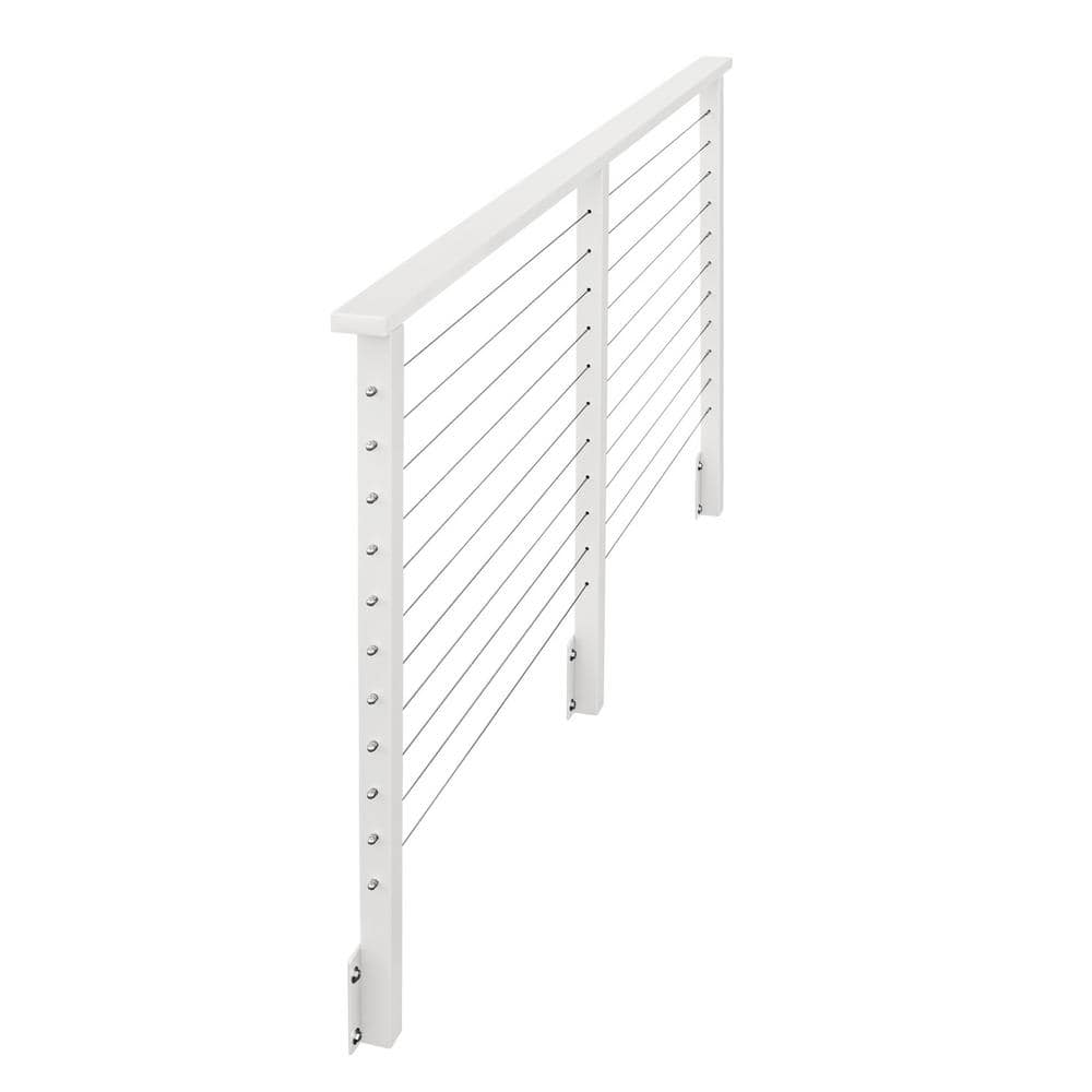 CityPost 26 ft. Deck Cable Railing, 36 in. Face Mount, White