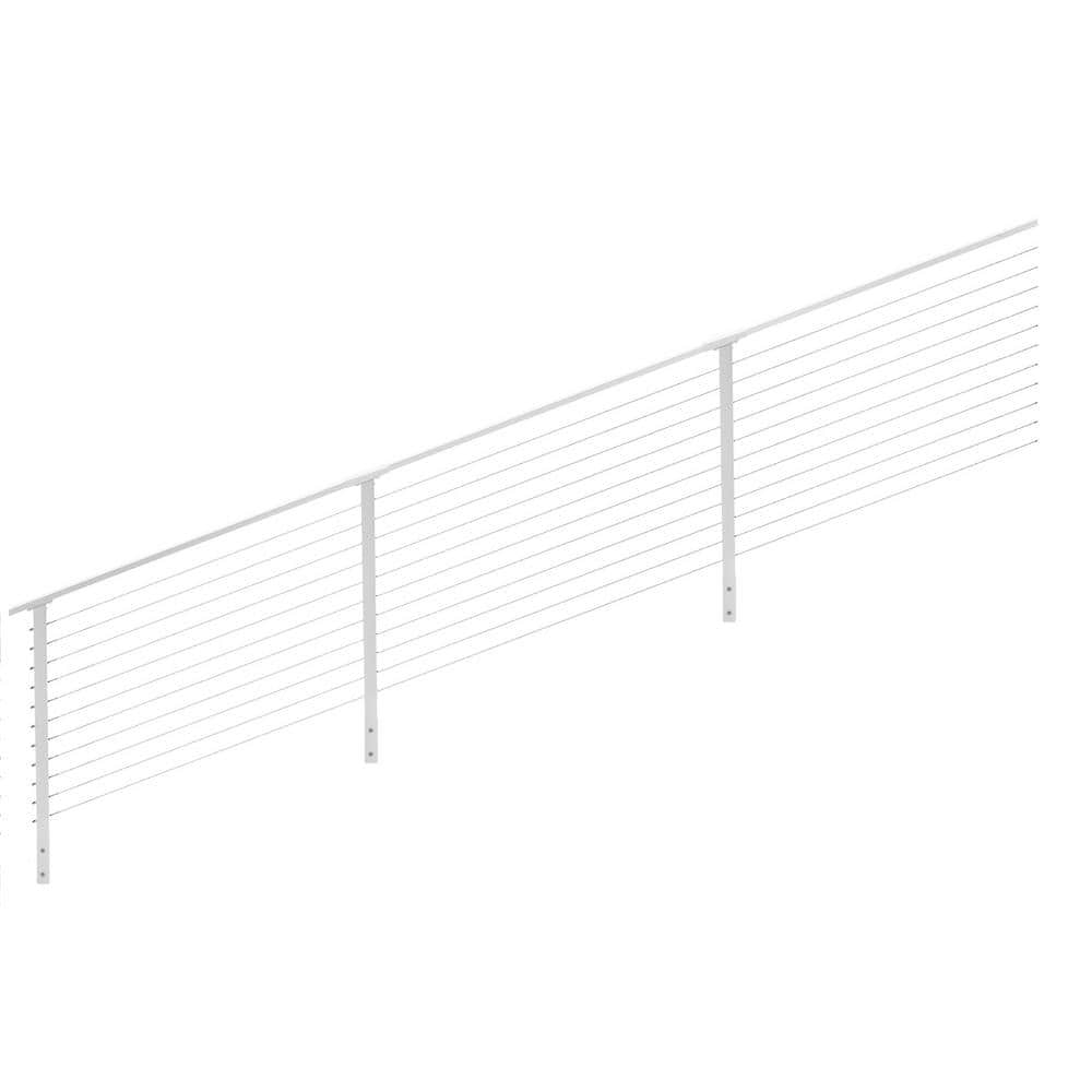 CityPost 28 ft. Stair Cable Railing, 36 in. Face Mount, White