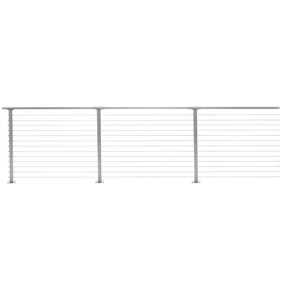 CityPost 34 ft. Deck Cable Railing, 42 in. Base Mount, Grey