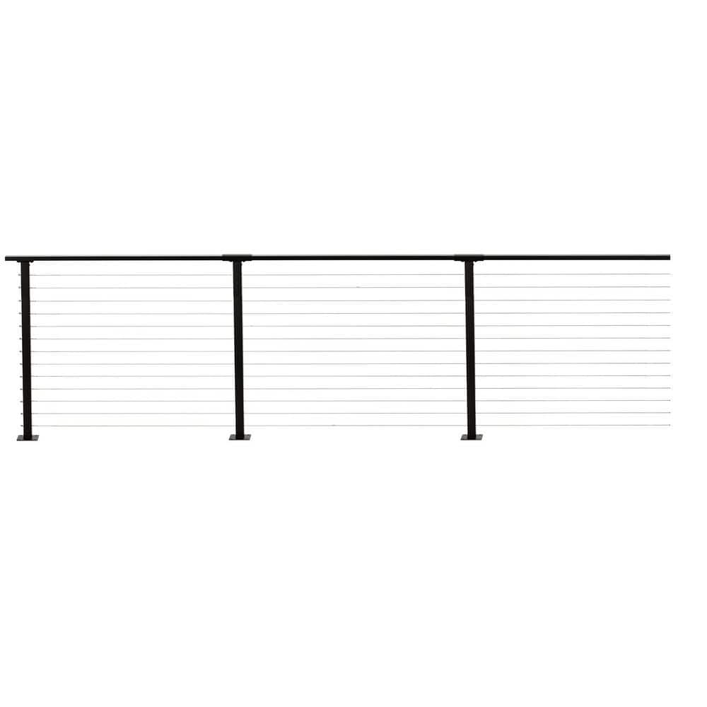 CityPost 38 ft. x 42 in. Black Deck Cable Railing, Base Mount