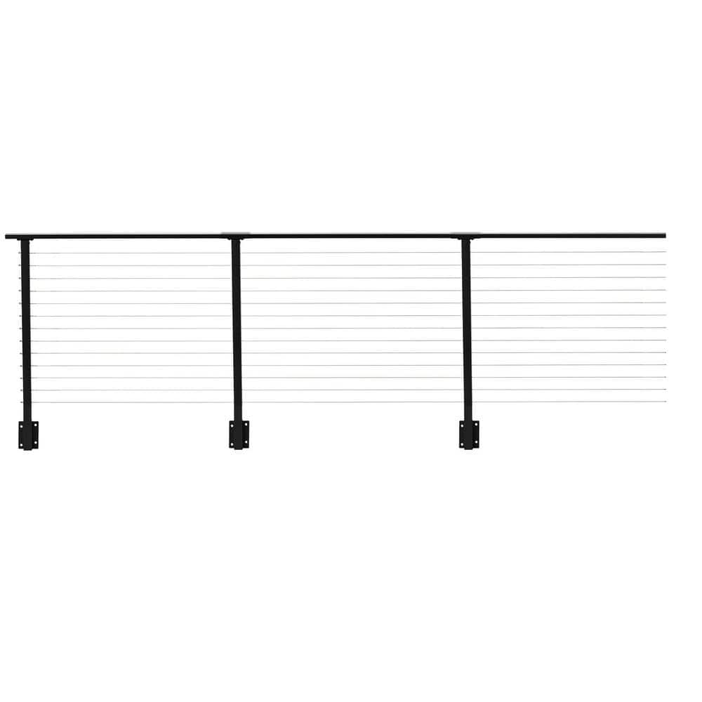 CityPost 42 ft. Deck Cable Railing, 42 in. Face Mount, Black