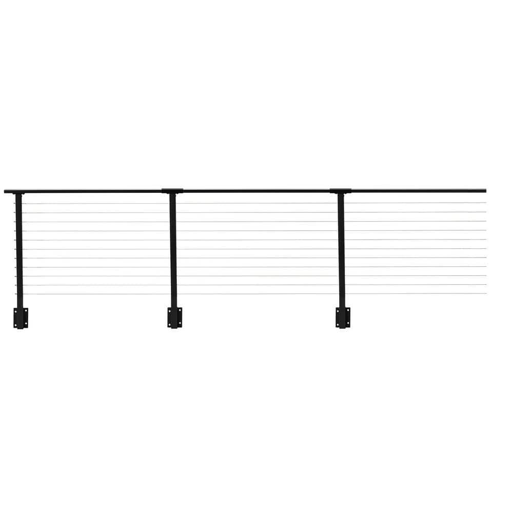 CityPost 42 ft. x 36 in. Black Deck Cable Railing, Face Mount