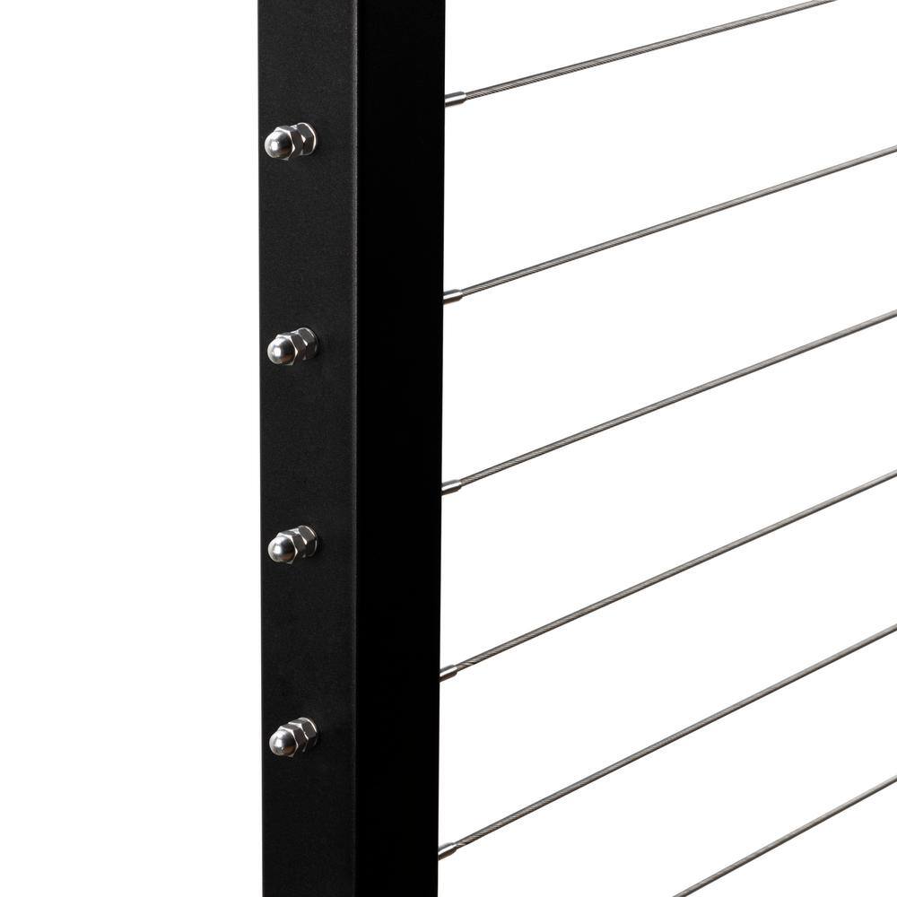 CityPost 42 ft. x 36 in. Black Deck Cable Railing, Face Mount