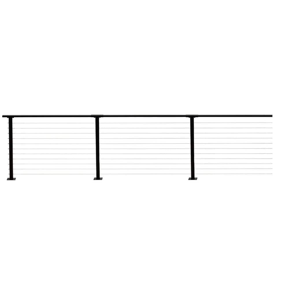 CityPost 48 ft. Black Deck Cable Railing 36 in. Base Mount