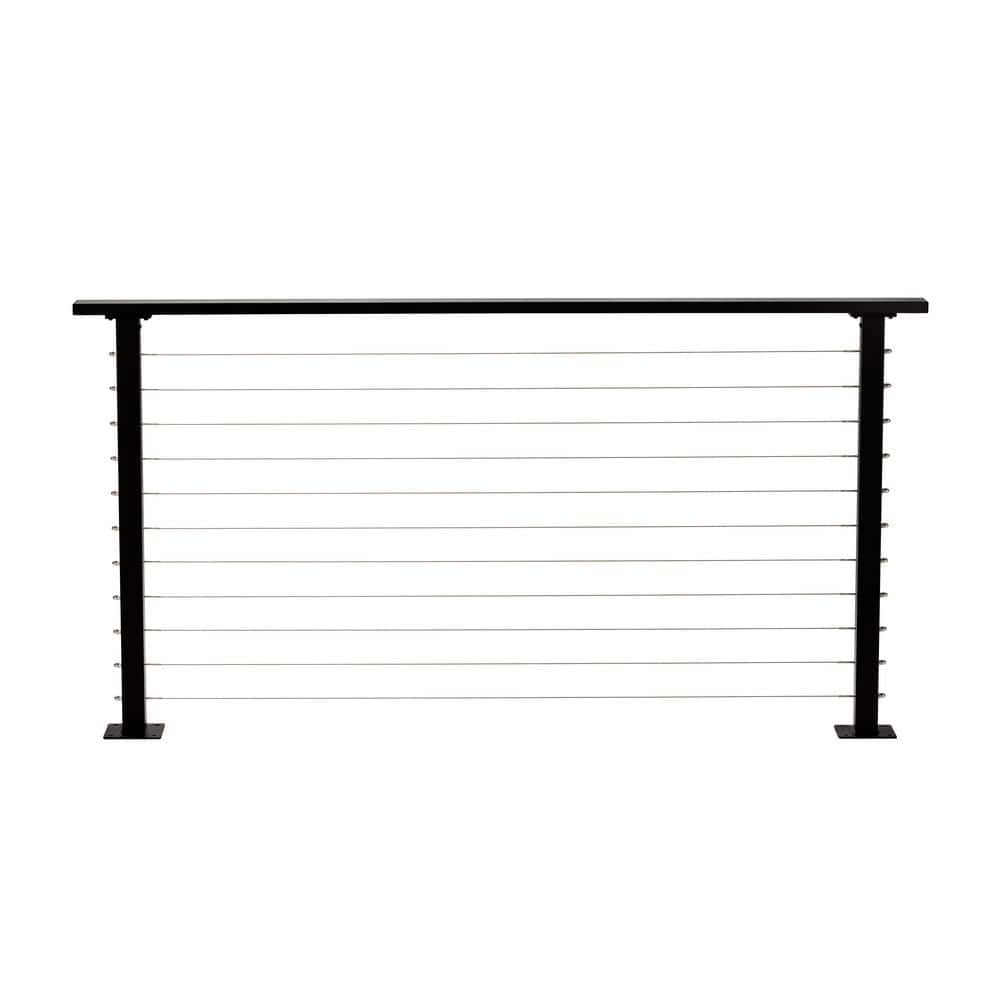 CityPost 6 ft. Deck Cable Railing, 36 in. Base Mount, Black