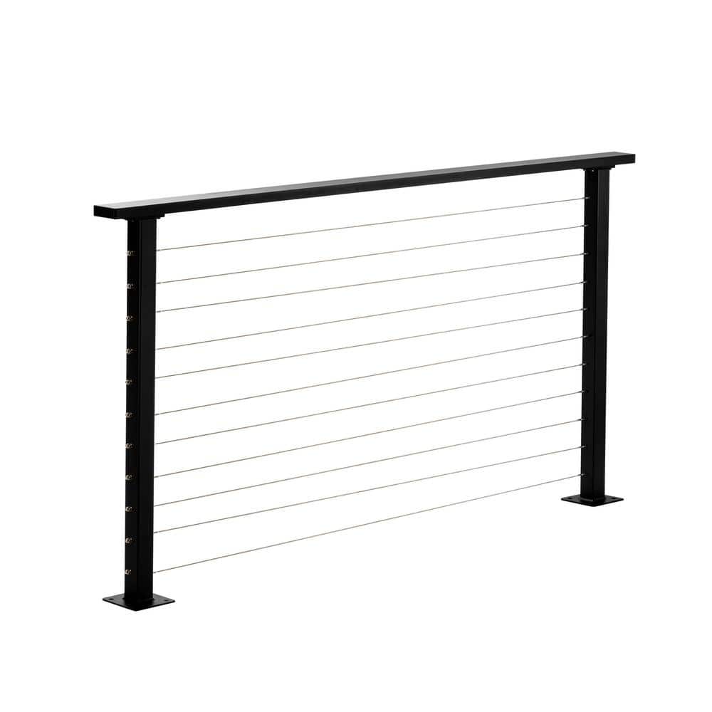 CityPost 6 ft. Deck Cable Railing, 36 in. Base Mount, Black