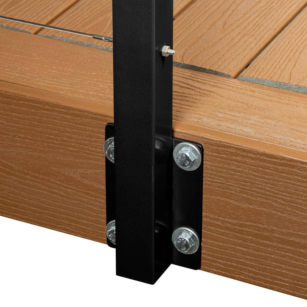 CityPost 6 ft. Black Deck Cable Railing 36 in. Face Mount