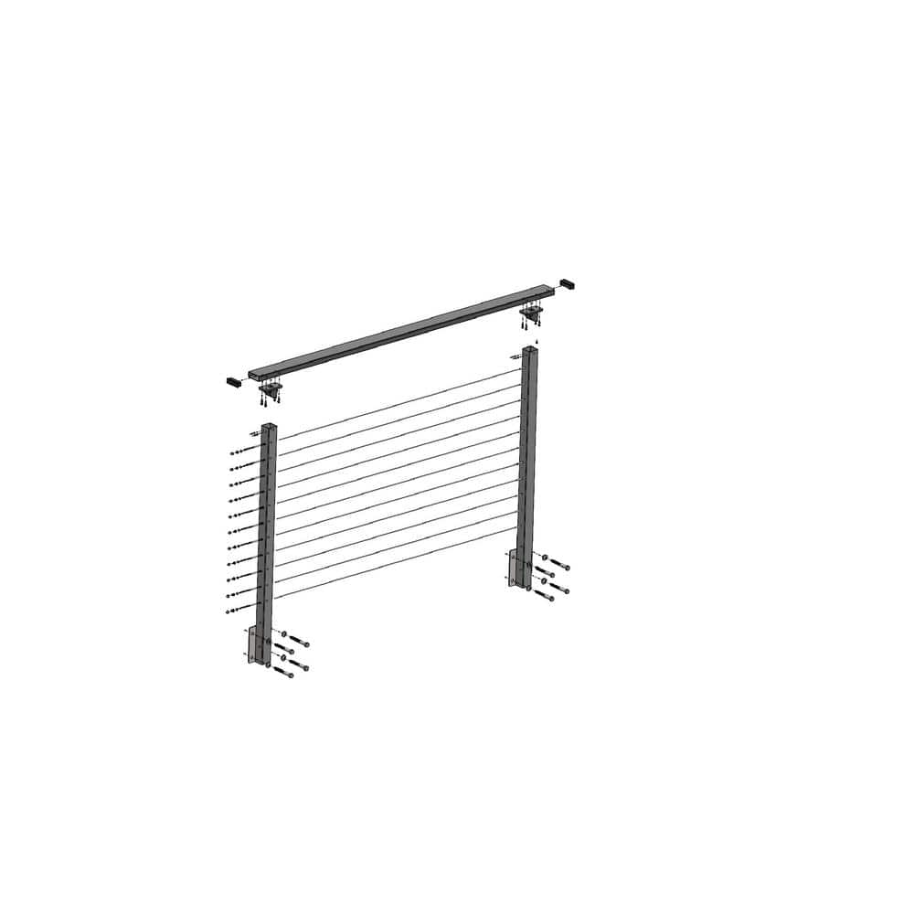 CityPost 6 ft. Black Deck Cable Railing 36 in. Face Mount