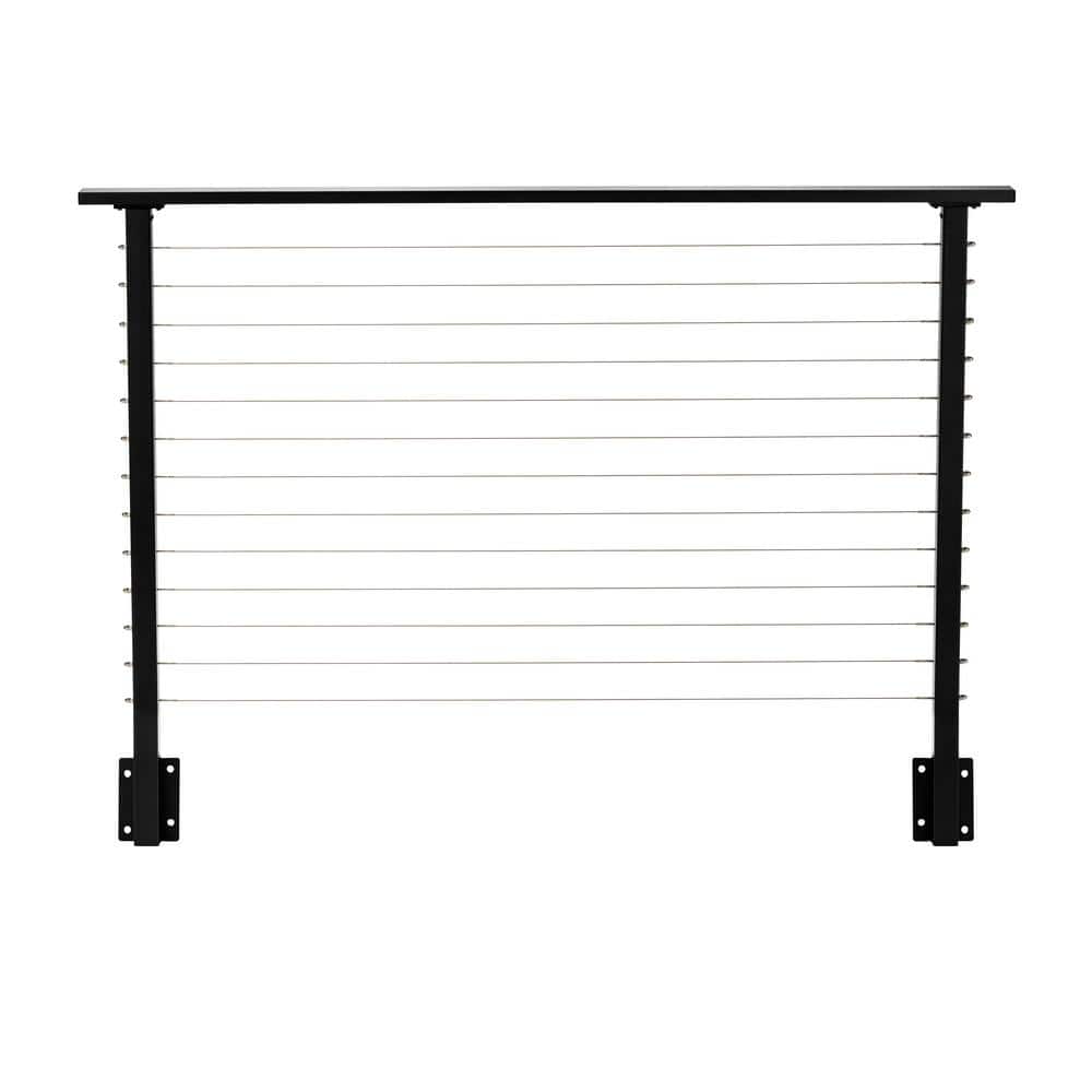 CityPost 6 ft. Deck Cable Railing, 42 in. Face Mount, Black