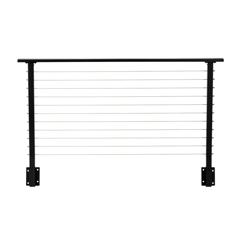 CityPost 6 ft. Black Deck Cable Railing 36 in. Face Mount