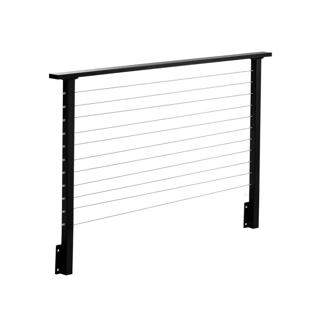 CityPost 6 ft. Black Deck Cable Railing 36 in. Face Mount