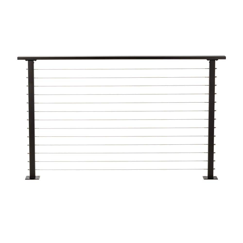 CityPost 6 ft. Deck Cable Railing, 42 in. Base Mount, Bronze