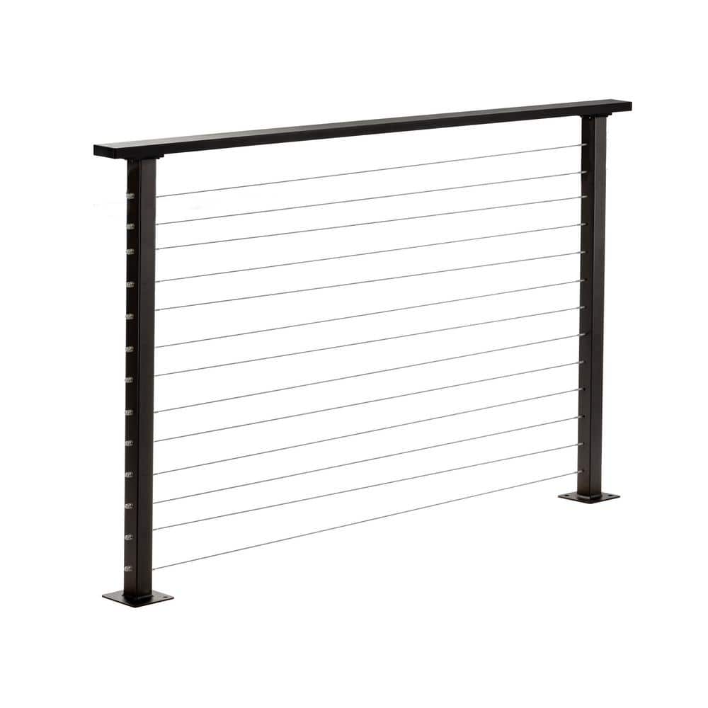 CityPost 6 ft. Deck Cable Railing, 42 in. Base Mount, Bronze