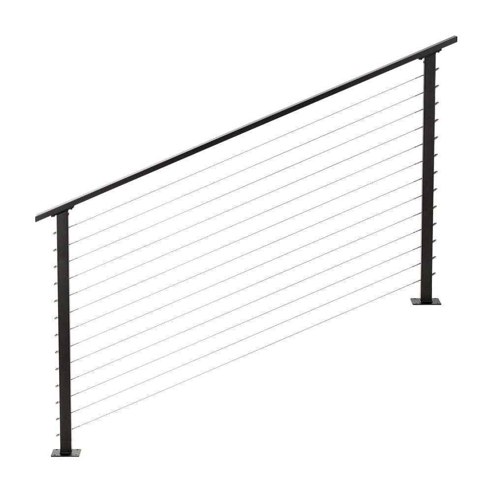 CityPost 6 ft. Stair Cable Railing, 42 in. Base Mount, Bronze