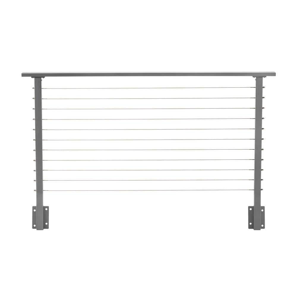 CityPost 6 ft. Deck Cable Railing, 36 in. Face Mount, Grey