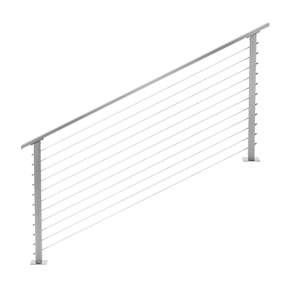 CityPost 6 ft. Stair Cable Railing, 36 in. Base Mount, Grey