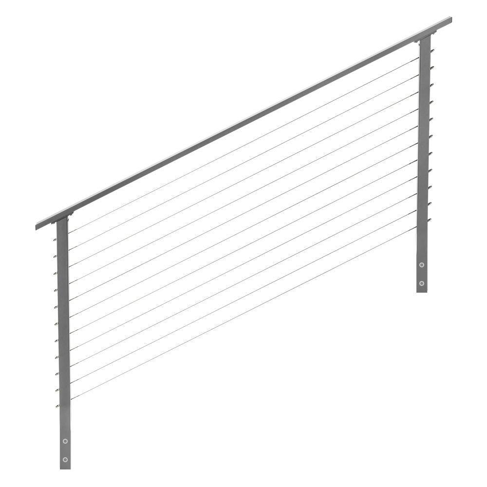 CityPost 6 ft. Stair Cable Railing, 36 in. Face Mount in Grey