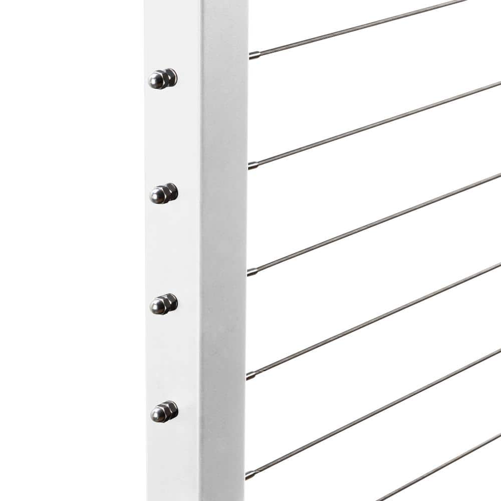 CityPost 6 ft. Deck Cable Railing, 36 in. Base Mount, White