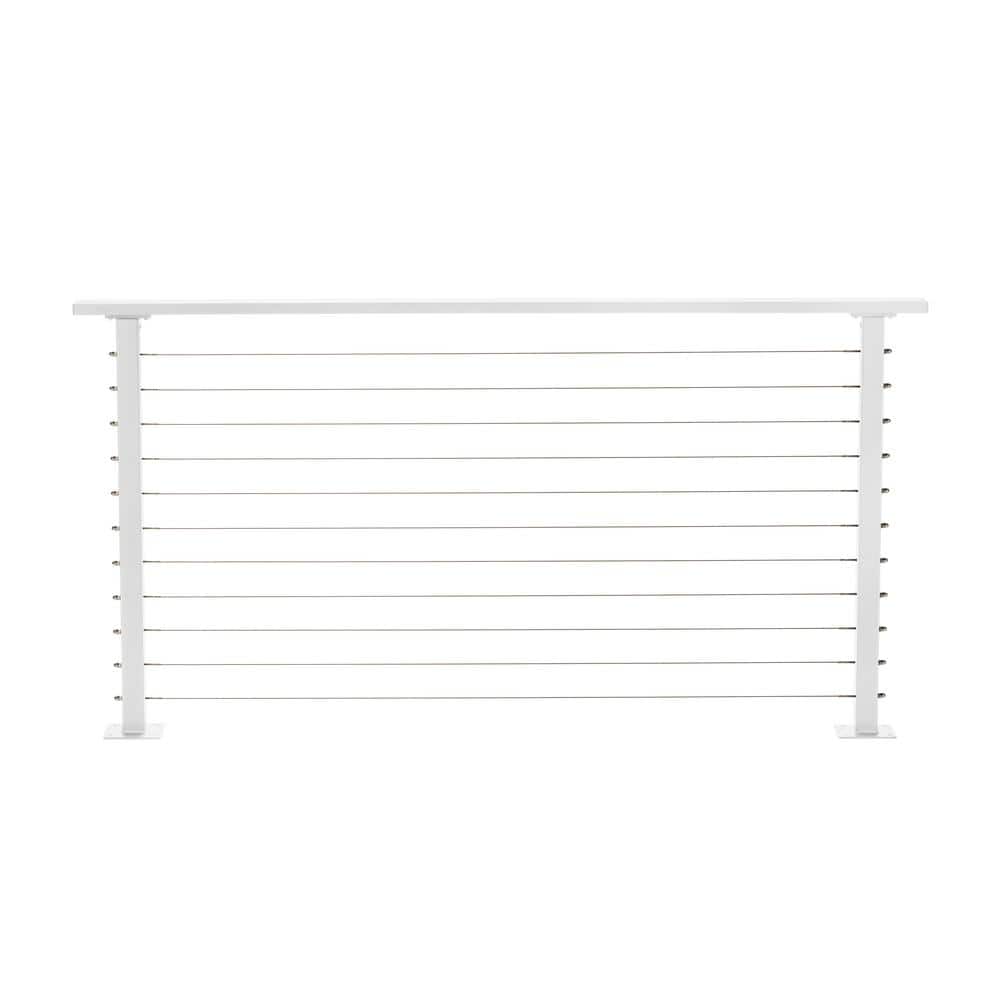CityPost 6 ft. Deck Cable Railing, 36 in. Base Mount, White