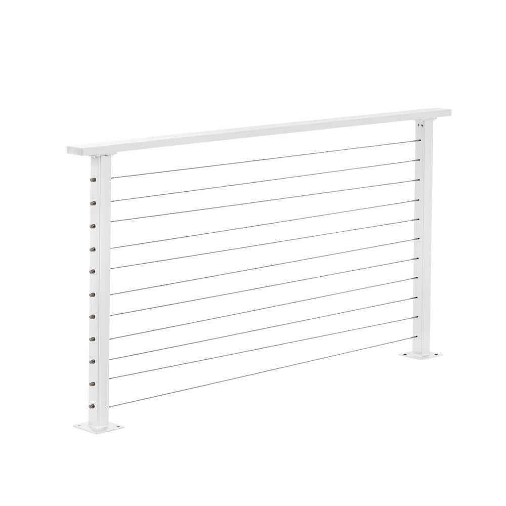CityPost 6 ft. Deck Cable Railing, 36 in. Base Mount, White
