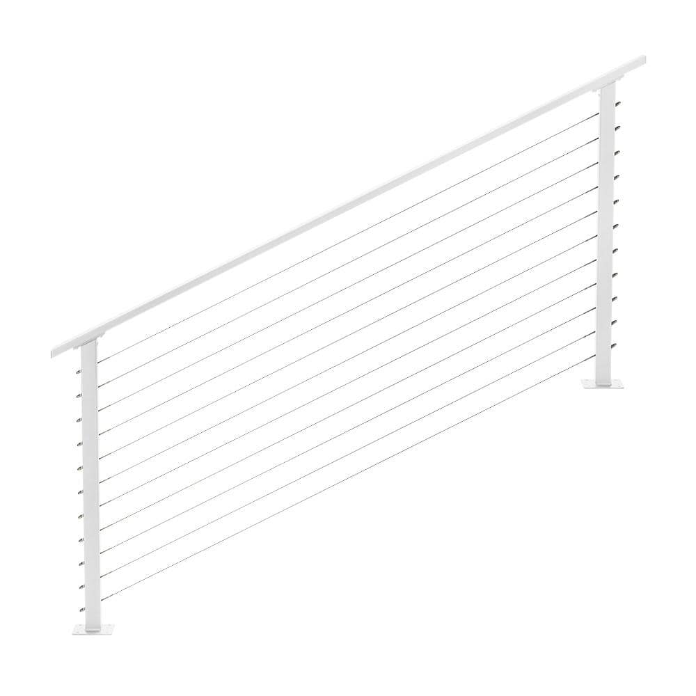 CityPost 6 ft. Stair Cable Railing, 36 in. Base Mount in White
