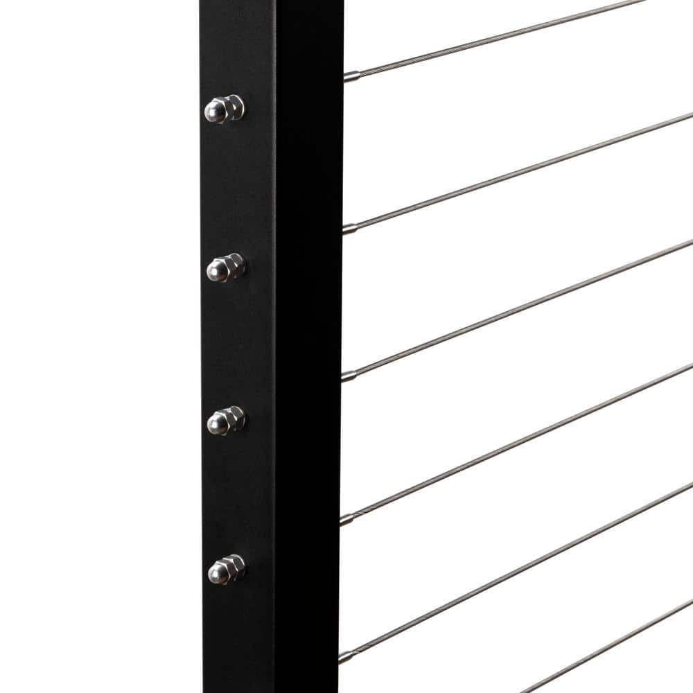 CityPost 68 ft. Black Deck Cable Railing 36 in. Base Mount