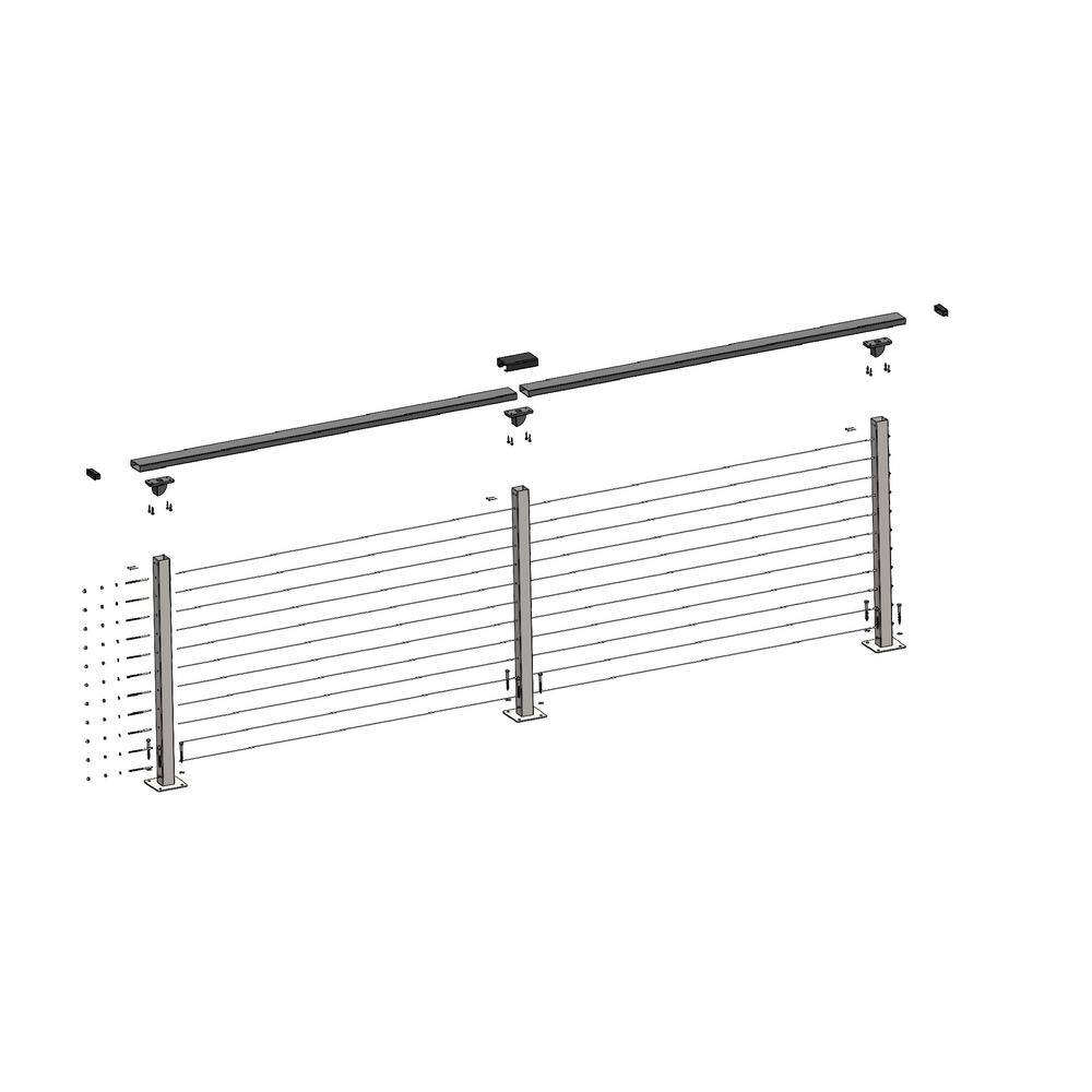 CityPost 8 ft. Deck Cable Railing, Bronze