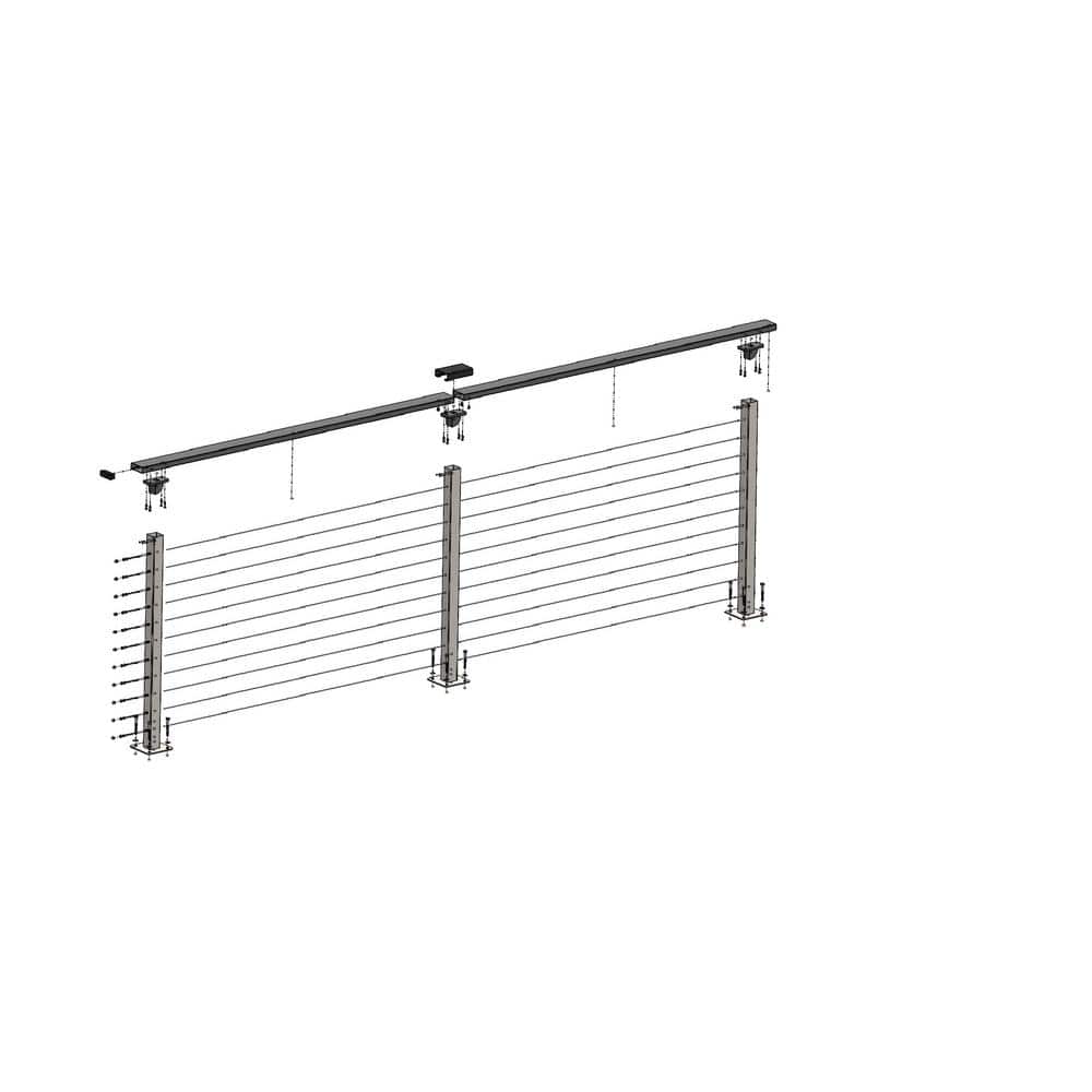 CityPost 8 ft. Deck Cable Railing, Bronze