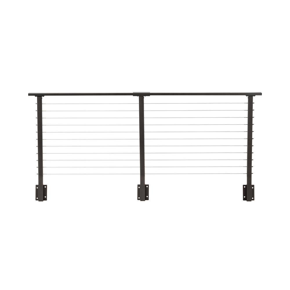CityPost 8 ft. Deck Cable Railing, 36 in. Face Mount in Bronze