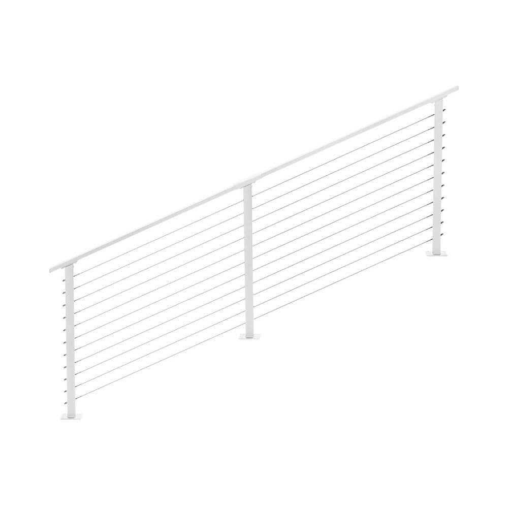 CityPost 8 ft. Stair Cable Railing in White