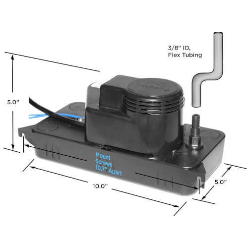 Beckett Pumps CL201UL condensate pump - alternate view (Voltage: 115V; Horse Power: 1/30)
