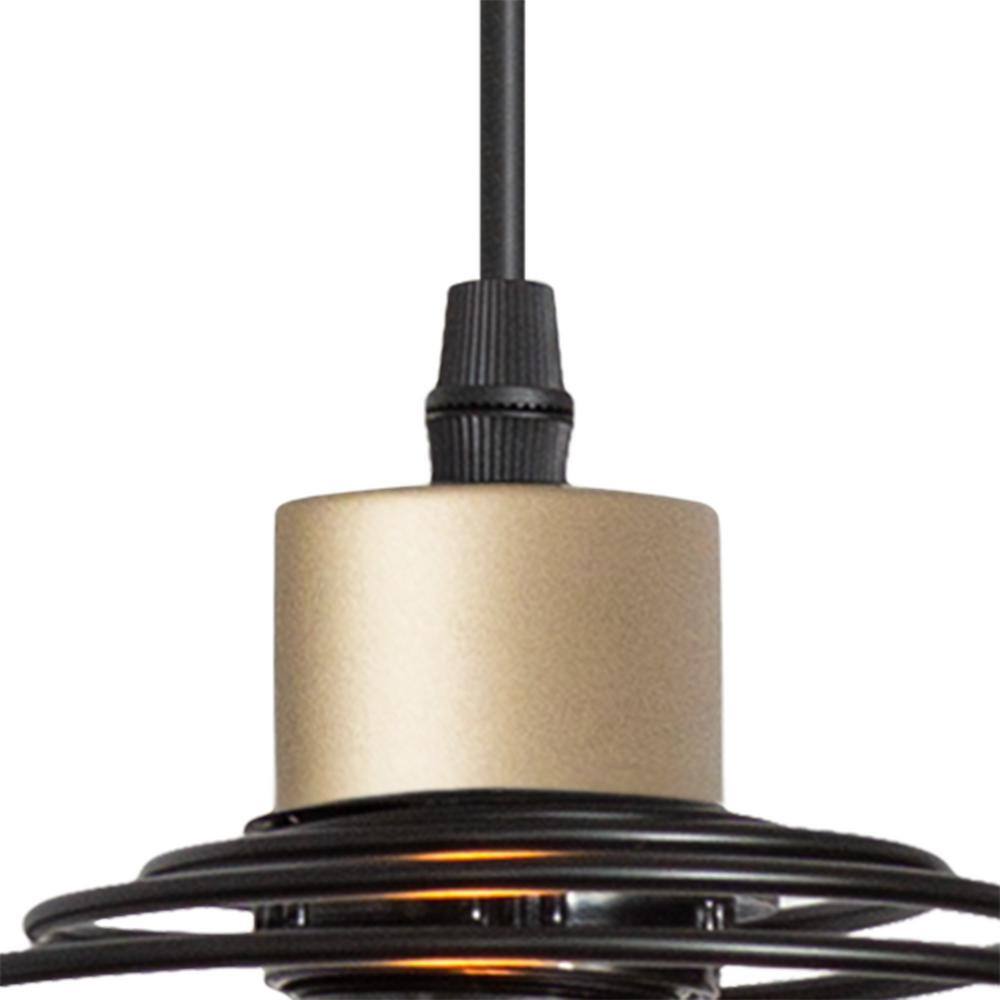 Vanity Art 60-Watt 1-Light Classic Black Plus Brass Dust Shaded Globe Single Pendant Light with Metal Shade, No Bulbs Included