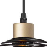 Vanity Art 60-Watt 1-Light Classic Black Plus Brass Dust Shaded Globe Single Pendant Light with Metal Shade, No Bulbs Included