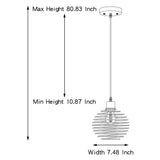 Vanity Art 60-Watt 1-Light Classic Black Plus Brass Dust Shaded Globe Single Pendant Light with Metal Shade, No Bulbs Included