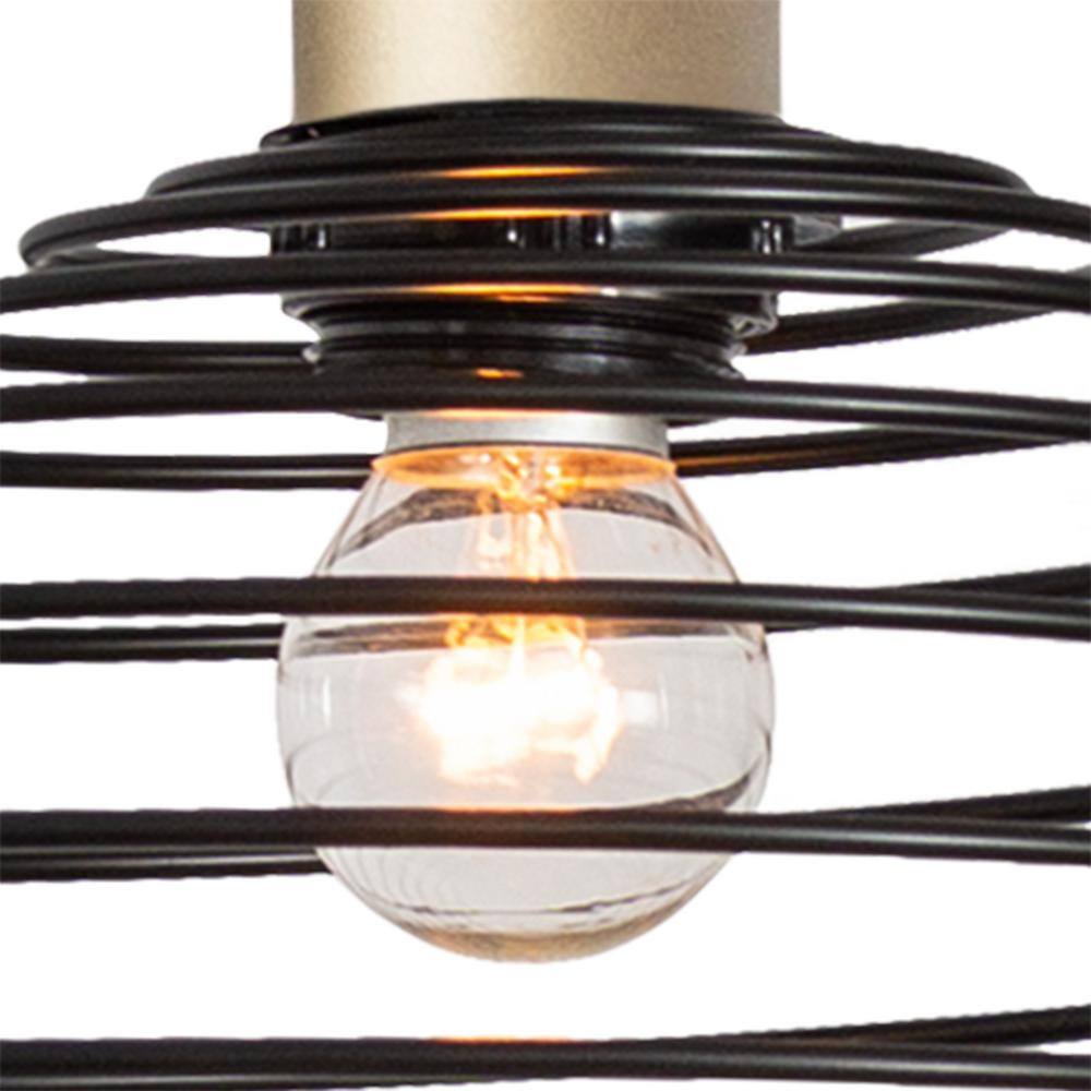 Vanity Art 60-Watt 1-Light Classic Black Plus Brass Dust Shaded Globe Single Pendant Light with Metal Shade, No Bulbs Included